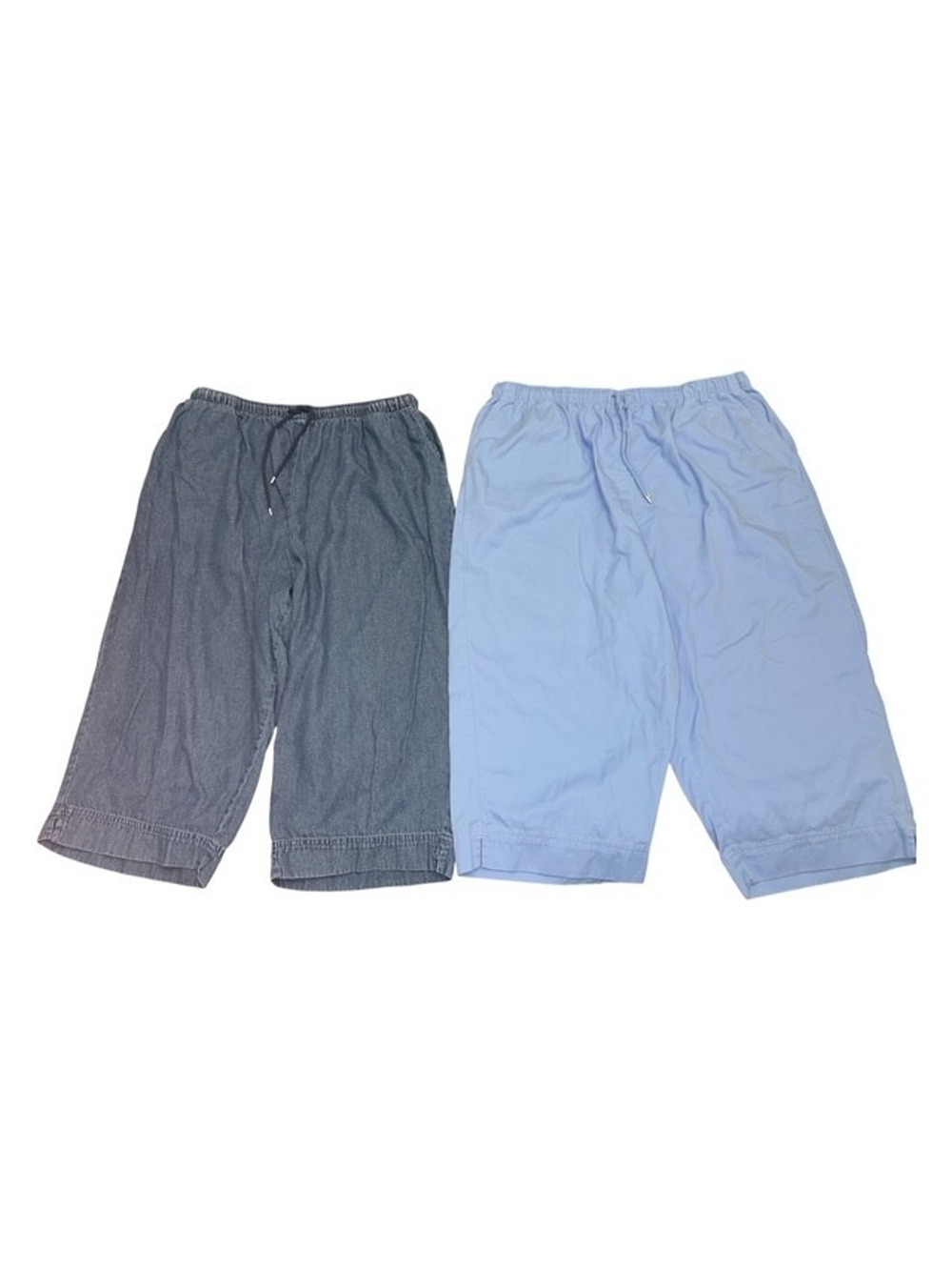 Set of 2 Coral Bay Capri Pants Blue Womens Plus 1X Pull-on Elastic Waist Pockets